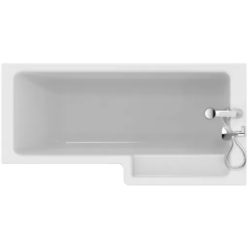 Ideal Standard Tempo cube Acrylic Right-handed L-shaped Shower Bath (L)1695mm (W)845mm
