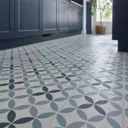 Hydrolic Blue Matt Circle Porcelain Wall & floor Tile Sample