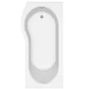 Cooke & Lewis Right-handed Reversible P-shaped Shower Bath, panel & screen set