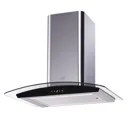 Cooke & Lewis CLIND60ERF / CL60CGRF Black Glass & stainless steel Integrated Hob & cooker hood pack