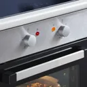 Cooke & Lewis CLMFSTa Black & grey Built-in Electric Single Multifunction Oven
