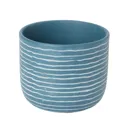 Blue coral Clay Striped Round Plant pot (Dia)20cm