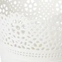 White Plastic Lace Round Plant pot (Dia)13.7cm