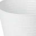 White Metal Ribbed Round Plant pot (Dia)20.5cm