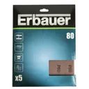 Erbauer 80 grit Medium (80 to 100) Metal, paint, plaster & wood Hand sanding sheet, Pack of 5
