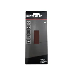 Universal Fit 120 grit 1/3 sanding sheet (L)230mm (W)93mm, Pack of 5