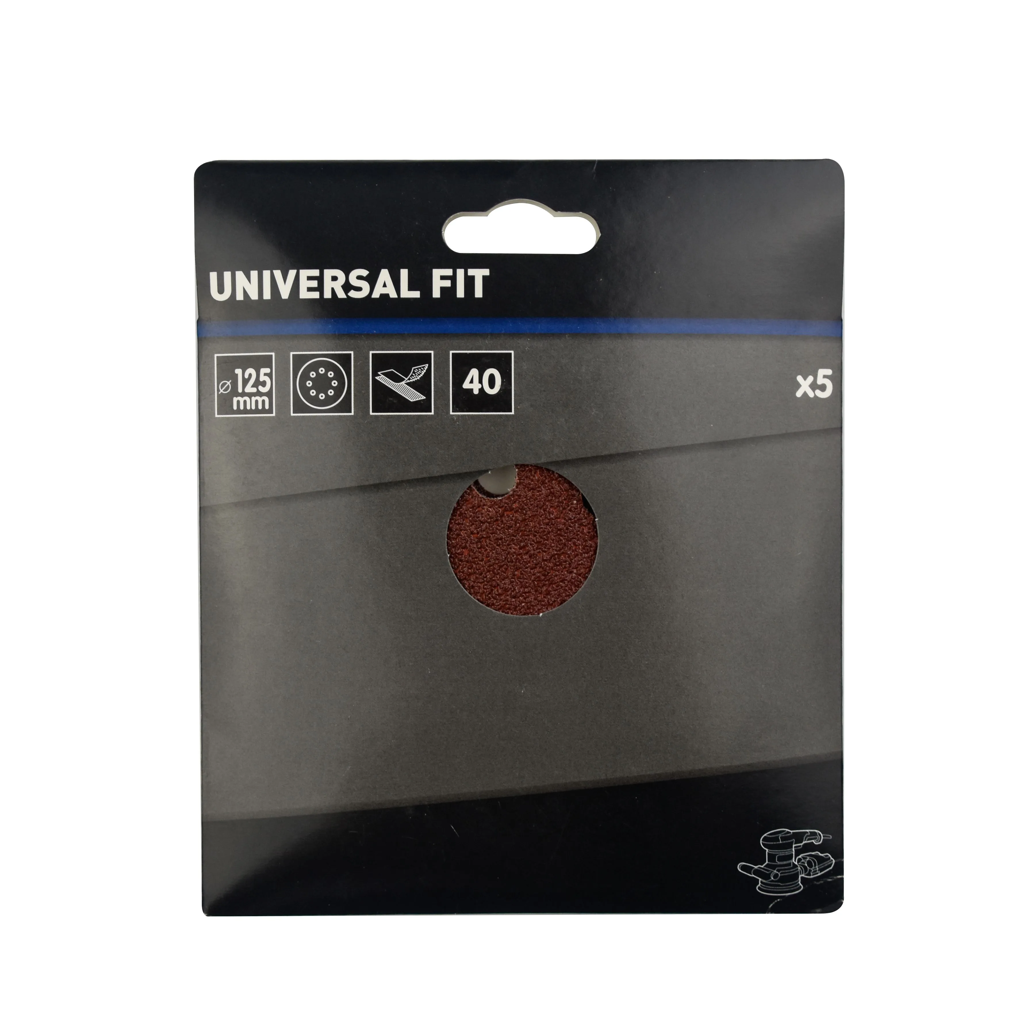 Universal Fit 40 grit Sanding sheet (L)125mm (Dia)125mm, Pack of 5
