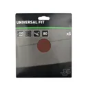 Universal Fit 80 grit Sanding sheet (L)150mm (W)150mm, Pack of 5