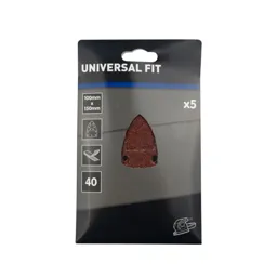 Universal Fit 40 grit Sanding sheet (L)150mm (W)100mm, Pack of 5