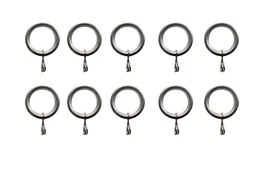 GoodHome Athens Brushed nickel effect Grey Curtain ring (Dia)19mm, Pack of 10