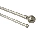 GoodHome Athens Grey Brushed nickel effect Extendable Ball Double pole Set, (L)1200mm-2100mm (Dia)19mm