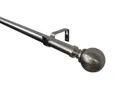 GoodHome Athens Grey Brushed nickel effect Extendable Ball Curtain pole Set, (L)1200mm-2100mm (Dia)28mm