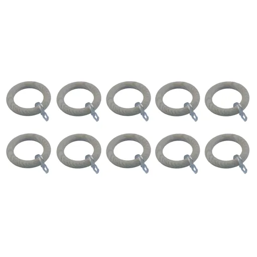 GoodHome Chalki White Curtain ring (Dia)28mm, Pack of 10