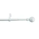 GoodHome Anafi Matt White Extendable Ball Curtain pole Set, (L)1200mm-2100mm (Dia)19mm