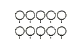 GoodHome Athens Brushed nickel effect Grey Curtain ring (Dia)28mm, Pack of 10