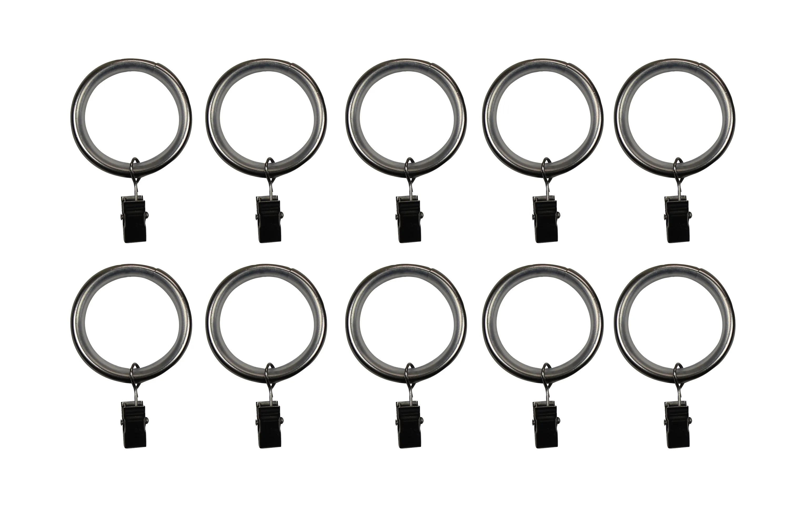 GoodHome Athens Brushed nickel effect Curtain ring (Dia)28mm, Pack of 10