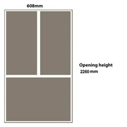 Valla Contemporary Black Sliding Wardrobe Door (H)2260mm (W)608mm