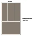 Valla Contemporary Black Sliding Wardrobe Door (H)2260mm (W)760mm