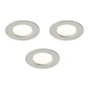 Colours Thorold Silver Chrome effect Non-adjustable LED Downlight 8.1W IP20, Pack of 3