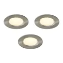 Colours Thorold Brushed Silver Chrome effect Non-adjustable LED Downlight 8.1W IP20, Pack of 3