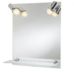 Cooke & Lewis Clarach Rectangular Illuminated Frameless Bathroom mirror (H)600mm (W)500mm