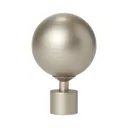 GoodHome Ikaria Silver Brushed nickel effect Metal Ball Curtain pole finial (Dia)55mm
