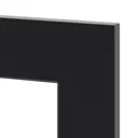 GoodHome Pasilla Matt carbon thin frame slab Tall glazed Cabinet door (W)500mm (T)20mm