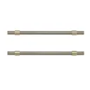 GoodHome Dukkah Brushed Gold Brass effect Stainless steel & zamac Cabinet Handle (L)257mm, Pack of 2