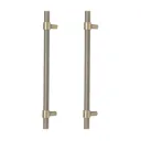 GoodHome Dukkah Brushed Gold Brass effect Stainless steel & zamac Cabinet Handle (L)257mm, Pack of 2