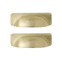 GoodHome Juniper Brushed Gold Brass effect Zamac Cabinet Handle (L)96mm, Pack of 2