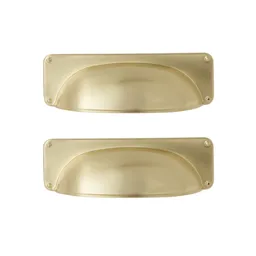 GoodHome Juniper Brushed Gold Brass effect Zamac Cabinet Handle (L)96mm, Pack of 2