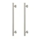 GoodHome Sumac Brushed Silver Nickel effect Bar Cabinet Handle (L)242mm, Pack of 2