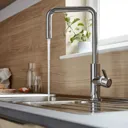 GoodHome Kamut Silver Chrome effect Kitchen Side lever Tap