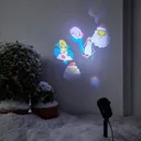 Indoor & outdoor Santa & friends Ice white LED Christmas projector