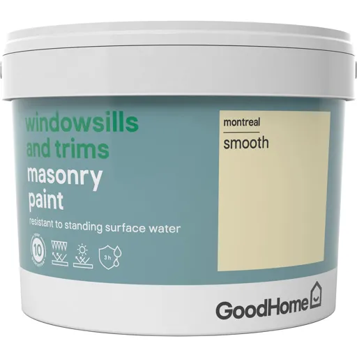 GoodHome Windowsills & trims Montreal Smooth Matt Masonry paint, 2.5L
