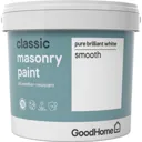 GoodHome Classic Pure brilliant white Smooth Matt Masonry paint, 5L