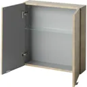 GoodHome Imandra Oak effect Double door Wall Cabinet (W)600mm (H)600mm