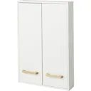 GoodHome Ladoga White Double door Wall Cabinet (W)600mm (H)900mm