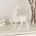 White Glitter effect Reindeer Decoration