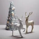 White Glitter effect Reindeer Decoration