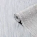 GoodHome Ciral Light grey Striped Metallic effect Textured Wallpaper