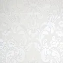 GoodHome Gavre White Damask Silver glitter effect Textured Wallpaper