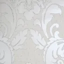 GoodHome Gavre White Damask Silver glitter effect Textured Wallpaper