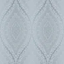 Celosi Blue Damask Metallic effect Textured Wallpaper