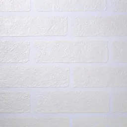GoodHome Grewia White Brick Textured Wallpaper