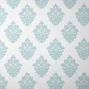 GoodHome Cloezia Blue & white Damask Fabric effect Textured Wallpaper