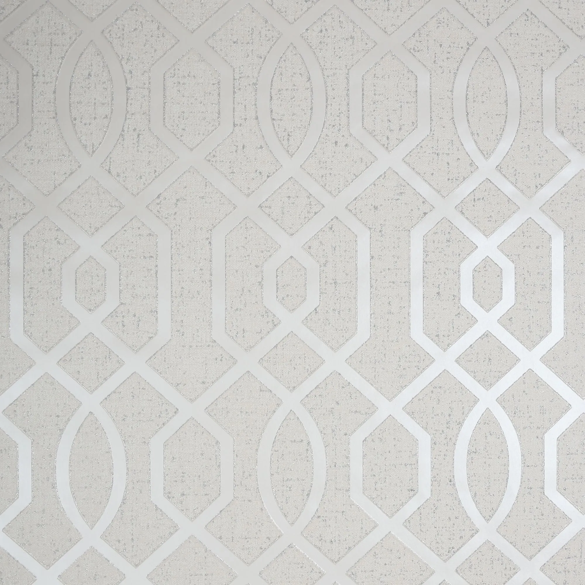 GoodHome Euclea Art deco Silver effect Textured Wallpaper