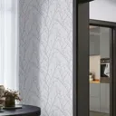 GoodHome Obetia Teal Tree Metallic effect Textured Wallpaper