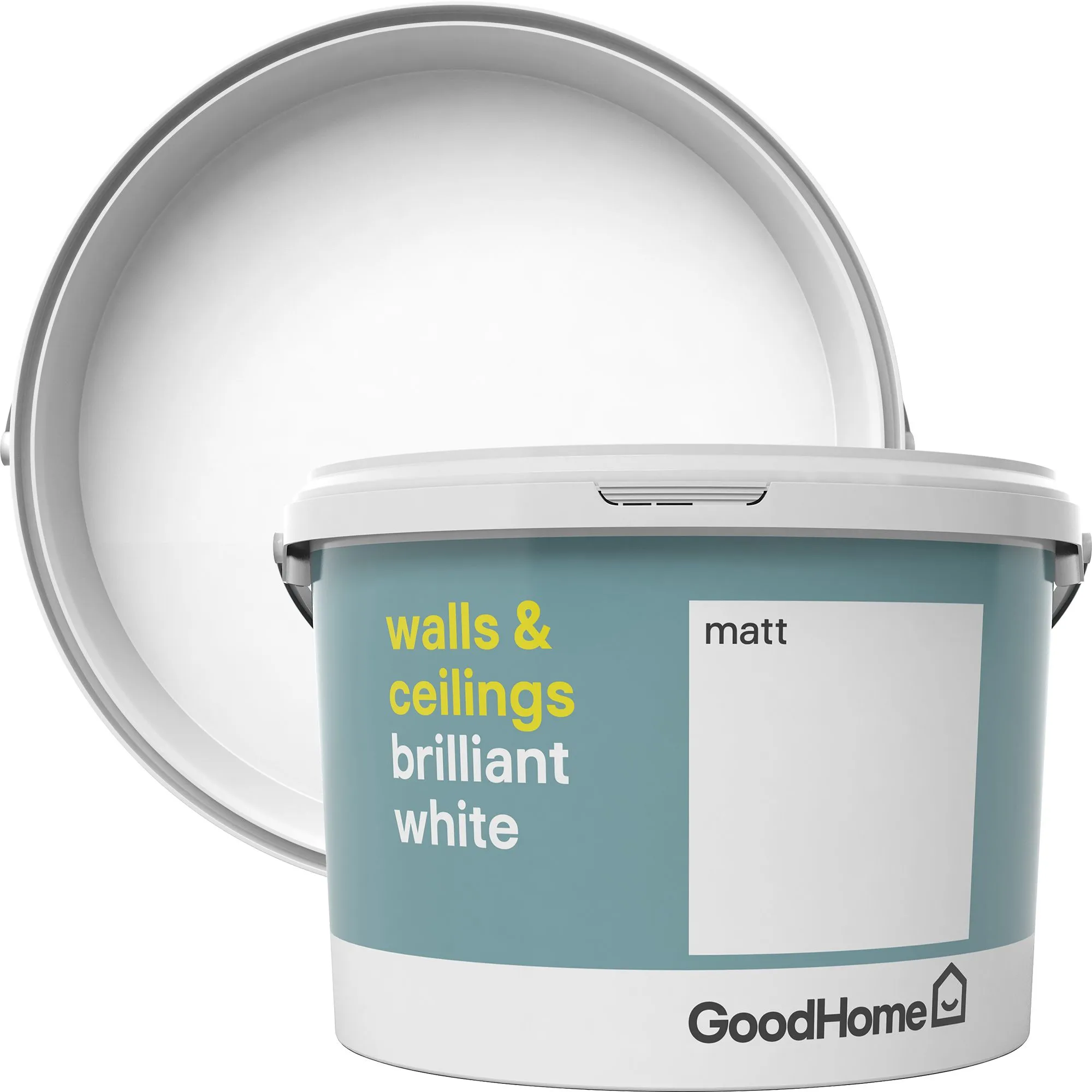 GoodHome Brilliant white Vinyl matt Emulsion paint, 2.5L
