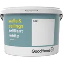 GoodHome Brilliant white Vinyl silk Emulsion paint, 2.5L